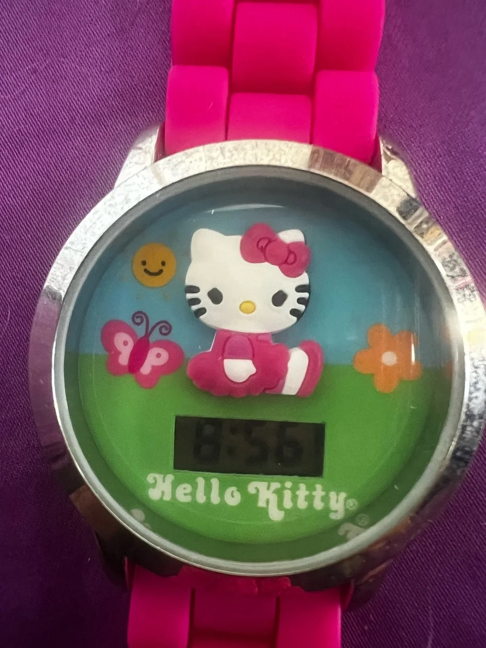 Hello Kitty LCD Wrist Watch With Clam Shell Case